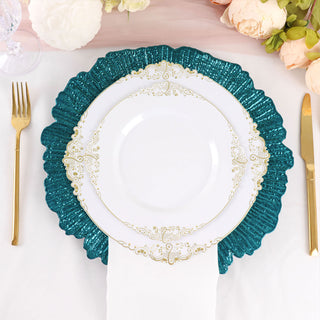 Create Memorable Table Settings with Peacock Teal Charger Plates