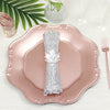 6 Pack | 13Inch Rose Gold Baroque Scalloped Acrylic Plastic Charger Plates, Hexagon Charger Plates