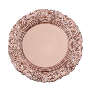Unleash Your Creativity with Vintage Metallic Rose Gold Charger Plates