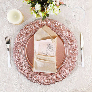 Unleash Your Creativity with Vintage Metallic Rose Gold Charger Plates