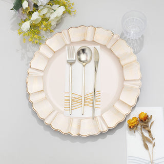 Create a Memorable Dining Experience with Beige Acrylic Plastic Dinner Plate Chargers