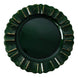 13inch Round Hunter Emerald Green Acrylic Plastic Charger Plates With Gold Brushed Wavy#whtbkgd
