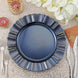 6 Pack 13inch Round Navy Blue Acrylic Plastic Charger Plates With Gold Brushed Wavy Scalloped Rim