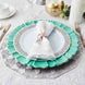 13inch Round Turquoise Acrylic Plastic Charger Plates With Gold Brushed Wavy Scalloped Rim