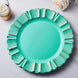 13inch Round Turquoise Acrylic Plastic Charger Plates With Gold Brushed Wavy Scalloped Rim
