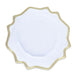 13inch Gold Scalloped Edge Clear Acrylic Plastic Charger Plates, Round Dinner Charger Plates#whtbkgd
