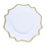 13inch Gold Scalloped Edge Clear Acrylic Plastic Charger Plates, Round Dinner Charger Plates#whtbkgd