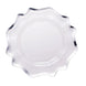 Silver Scalloped Edge Clear Acrylic Plastic Charger Plates Round Dinner Charger Plates#whtbkgd