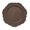 6 Pack | 13inch Rustic Brown Wooden Textured Acrylic Charger Plates with Scalloped Rim#whtbkgd