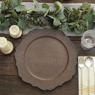 Add a Touch of Rustic Elegance with Rustic Brown Acrylic Charger Plates