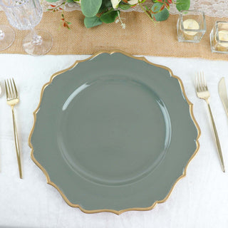 Versatile and Reusable Olive Green Charger Plates for Any Occasion
