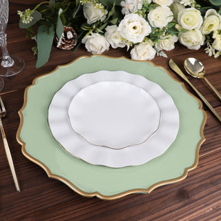 Versatile and Durable Round Plastic Charger Plates in Sage Green