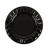 6 Pack | Black Round Bejeweled Rim Plastic Dinner Charger Plates, Disposable Serving Trays#whtbkgd
