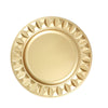 6 Pack | Gold Round Bejeweled Rim Plastic Dinner Charger Plates, Disposable Serving Trays#whtbkgd