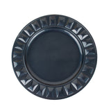 6 Pack Navy Blue Round Bejeweled Rim Plastic Dinner Charger Plates, Disposable Serving Trays#whtbkgd