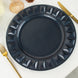 6 Pack 13inch Navy Blue Round Bejeweled Rim Plastic Dinner Charger Plates, Disposable Serving Trays