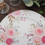 6 Pack | 13inch Rose Flower Design Plastic Serving Plates