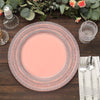 6 Pack | 13inch Blush Rose Gold Boho Lace Embossed Acrylic Plastic Charger Plates