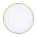 10 Pack Clear Economy Plastic Charger Plates With Gold Rim, 12inch Round Dinner Chargers#whtbkgd