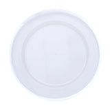 10 Pack Clear Economy Plastic Charger Plates With Silver Rim, 12inch Round Dinner Chargers#whtbkgd