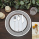 10 Pack Clear Economy Plastic Charger Plates With Silver Rim, 12inch Round Dinner Chargers Event