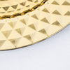 6 Pack | 13inch Shiny Gold Diamond Pattern Plastic Charger Plates