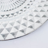 6 Pack | 13inch Shiny Silver Diamond Pattern Plastic Charger Plates