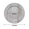 6 Pack | 13inch Gray Rustic Faux Wood Plastic Charger Plates