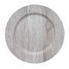 6 Pack | 13inch Gray Rustic Faux Wood Plastic Charger Plates#whtbkgd