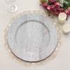 6 Pack | 13inch Gray Rustic Faux Wood Plastic Charger Plates