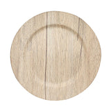 6 Pack | 13inch Natural Rustic Faux Wood Plastic Charger Plates#whtbkgd