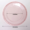 6 Pack | 12inch Blush/Clear Beaded Rim Acrylic Charger Plates