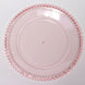 6 Pack 12inch Transparent Blush Beaded Rim Acrylic Charger Plates