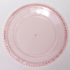 6 Pack | 12inch Blush/Clear Beaded Rim Acrylic Charger Plates
