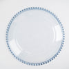 6 Pack | 12inch Blue/Clear Acrylic Beaded Rim Charger Plates