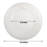 6 Pack | 12inch Clear Acrylic Plastic Beaded Rim Charger Plates