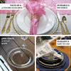 6 Pack | 12inch Clear/Gold Acrylic Plastic Charger Plates With Gold Beaded Rim