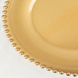6 Pack | 12inch Gold Acrylic Plastic Beaded Rim Charger Plates#whtbkgd