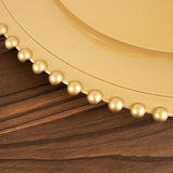 6 Pack | 12inch Gold Acrylic Plastic Beaded Rim Charger Plates