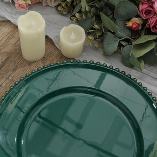 Create an Upscale Presentation with Beaded Hunter Emerald Green Plastic Charger Plates
