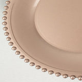 6 Pack | 12inch Rose Gold Acrylic Plastic Beaded Rim Charger Plates#whtbkgd