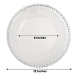6 Pack | 12inch Clear Acrylic Plastic Charger Plates With Silver Beaded Rim