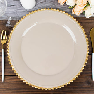 Enhance Your Tablescapes with Taupe and Gold Acrylic Charger Plates