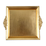 2 Pack | 10inch Metallic Gold Square Decorative Acrylic Serving Trays With Embossed Rims#whtbkgd