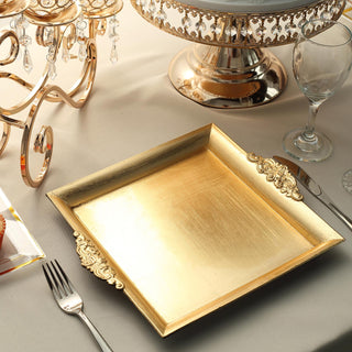 Elevate Your Event Decor with Metallic Gold Square Serving Trays