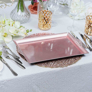 Enhance Your Event Decor with Rose Gold Rectangle Acrylic Serving Trays