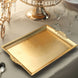 2 Pack | Gold Rectangle Decorative Acrylic Serving Trays With Embossed Rims - 14x10inch