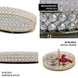 Gold Metal Crystal Beaded Mirror Oval Vanity Serving Tray, Decorative Tray - Small 12x8inch