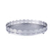12inch Silver Premium Metal Decorative Vanity Serving Tray, Round With Embellished Rims