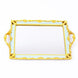 Metallic Gold/Mint Green Resin Decorative Vanity Serving Tray, Rectangle Mirrored Tray#whtbkgd